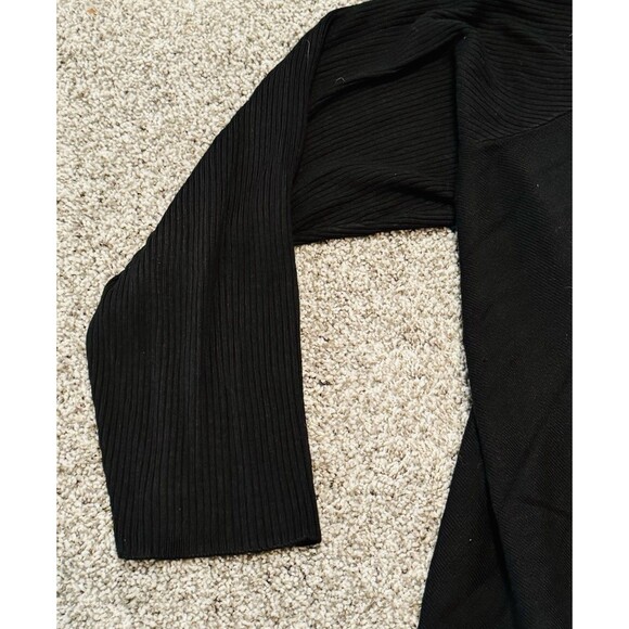 AVENUE Black Long Cardigan – Draped Lapel – Plus Size 26/28 – Elegant - Picture 6 of 7